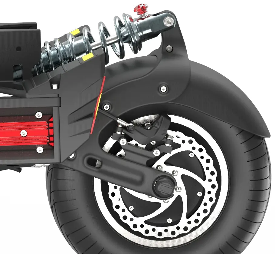 Nahaufnahme des X Limited: Scheibe und Bremssattel der Hinterradbremse